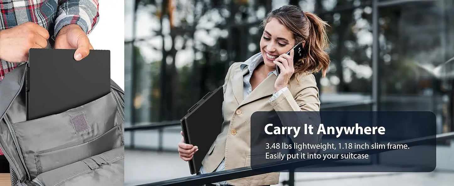14-Inch Dual Screen Laptop Extender – FHD IPS | Plug & Play