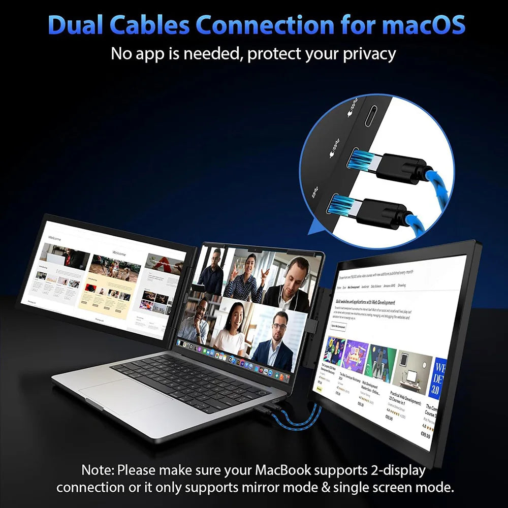 14-Inch Dual Screen Laptop Extender – FHD IPS | Plug & Play