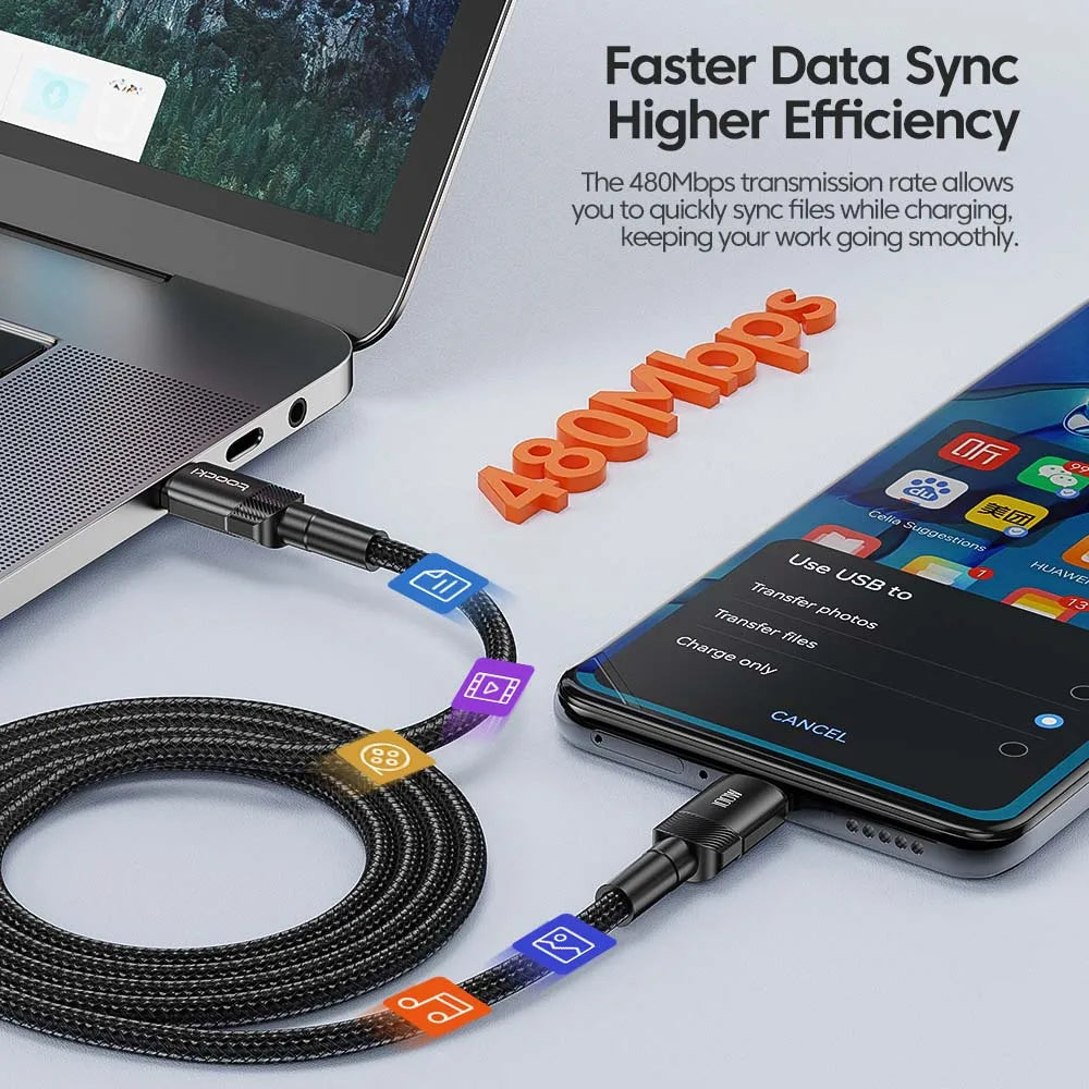 Smart Fast-Charge USB-C Cable with E-Marker Chip