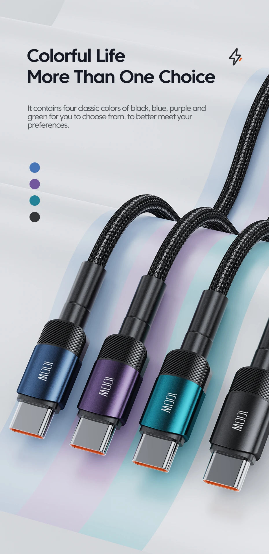 Smart Fast-Charge USB-C Cable with E-Marker Chip