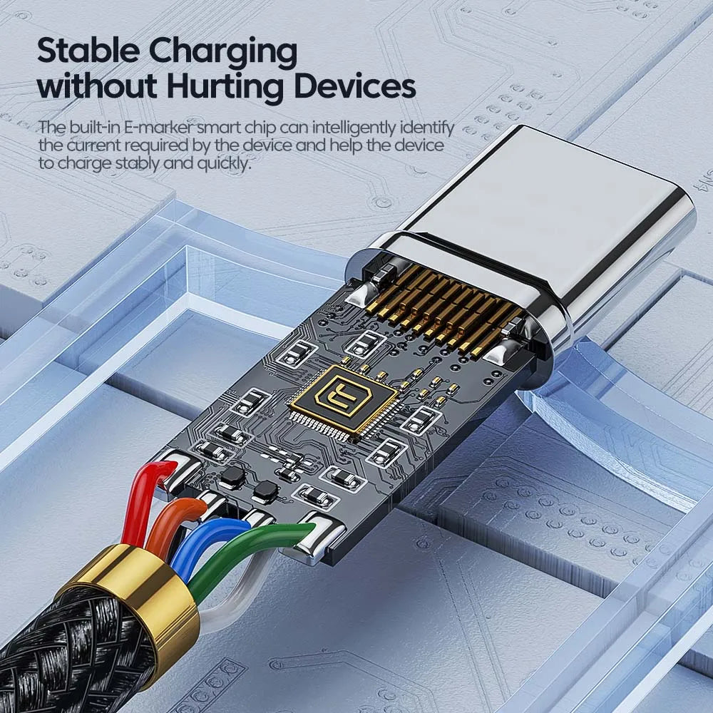 Smart Fast-Charge USB-C Cable with E-Marker Chip