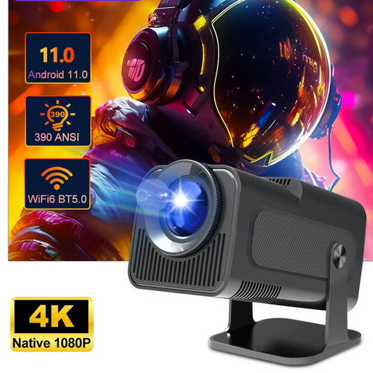 4K Android 11 Portable Projector with Native 1080P