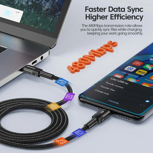 Smart Fast-Charge USB-C Cable with E-Marker Chip